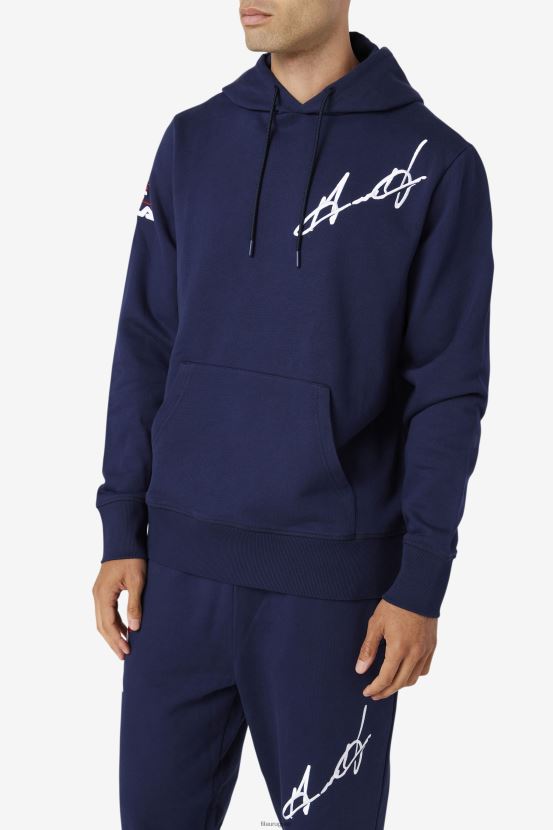 Armada FILA fila Grant Hill Lazarus sudadera con capucha azul marino 6L8PR2474