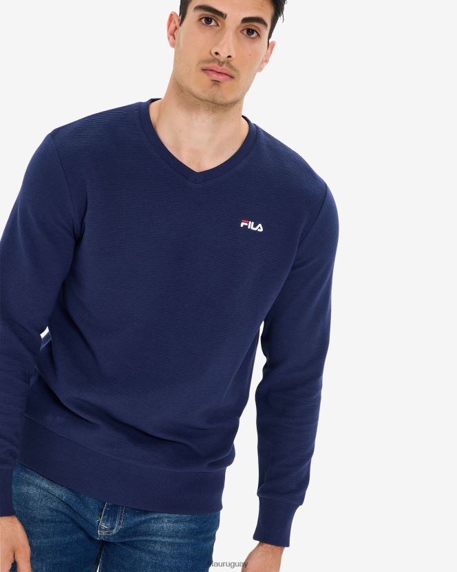 Armada FILA fila savian con cuello en v azul marino para hombre 6L8PR22621