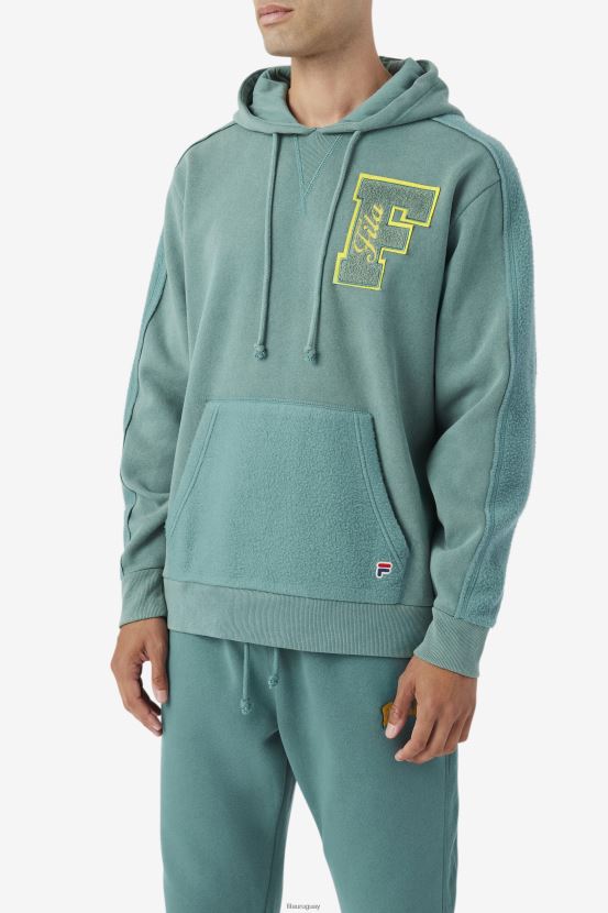 abeto azul/mimosa FILA fila bryson vintage wash sudadera con capucha azul spruce/mimosa 6L8PR2517
