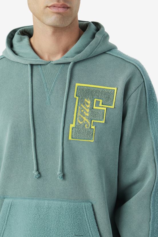abeto azul/mimosa FILA fila bryson vintage wash sudadera con capucha azul spruce/mimosa 6L8PR2517