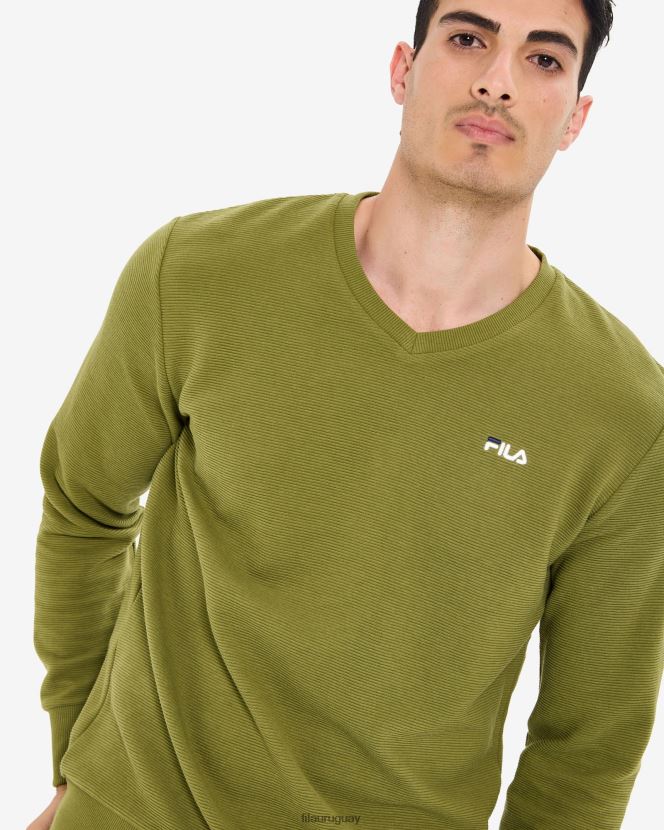 aceituna FILA fila savian con cuello en v verde oliva para hombre 6L8PR22634