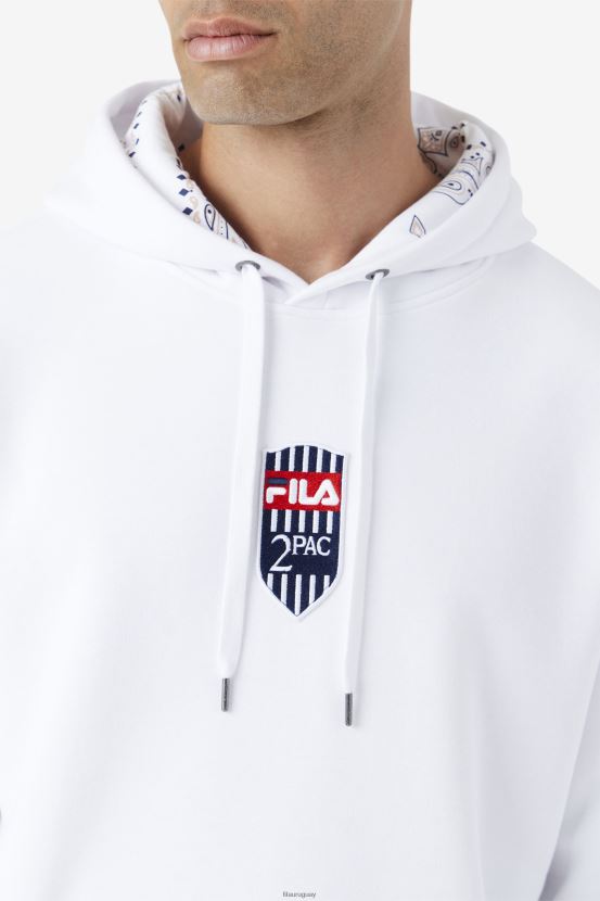 blanco FILA sudadera fila 2pac blanca con parche 6L8PR2477
