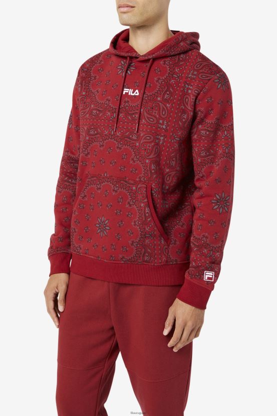 estampado de ruibarbo/bandana FILA fila sudadera con capucha seneca con estampado de ruibarbo y bandana 6L8PR2522