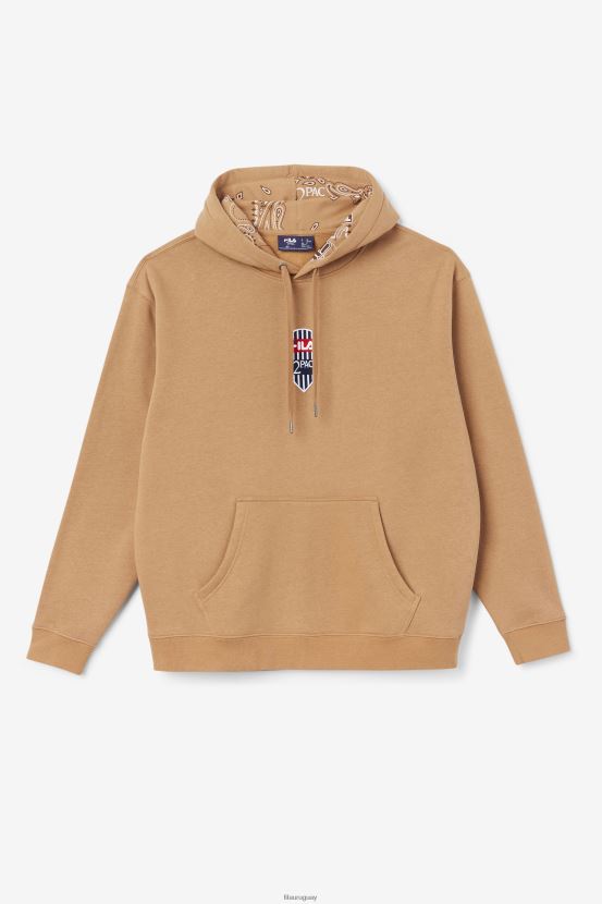marrón tabaco FILA Sudadera con capucha y parche 2pac fila marrón tabaco 6L8PR2476