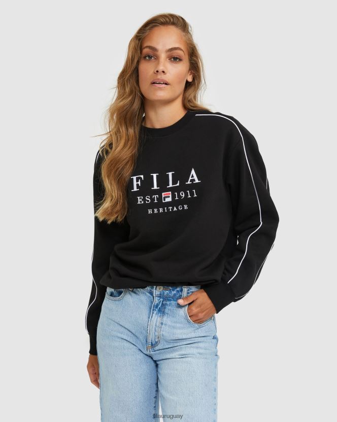 negro FILA fila unisex Heritage Crew negro 6L8PR22593