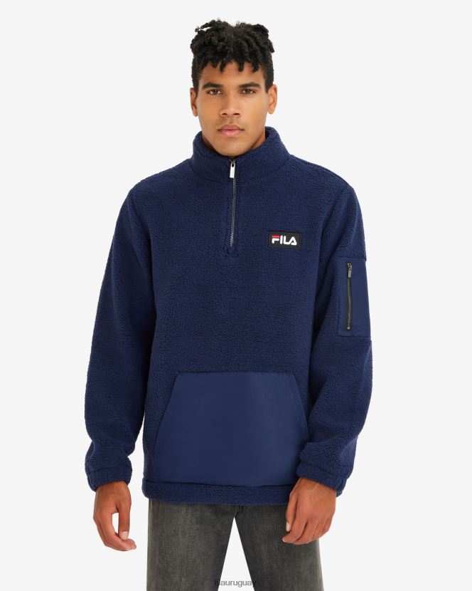 nueva marina FILA fila cole teddy qtr azul marino para hombre 6L8PR22610