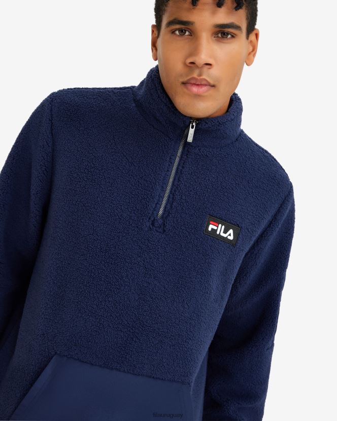 nueva marina FILA fila cole teddy qtr azul marino para hombre 6L8PR22610