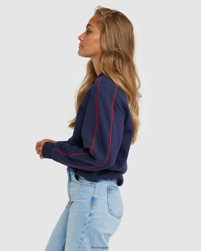 nueva marina FILA fila unisex Heritage Crew New Navy 6L8PR22591