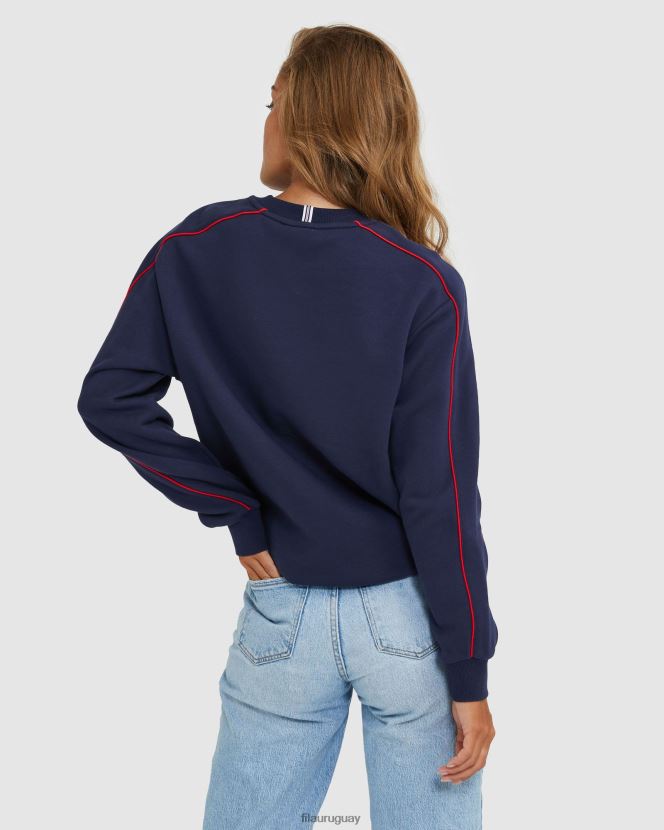 nueva marina FILA fila unisex Heritage Crew New Navy 6L8PR22591