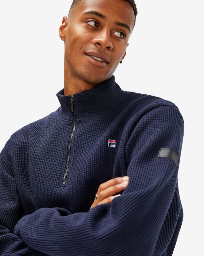 nueva marina FILA insignia de hombre 2.0 qtr zip nueva azul marino fila 6L8PR22633