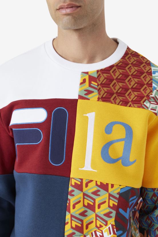 océano/ruibarbo/blanco FILA sudadera fila hansi ocean/rhubarb/white 6L8PR2469