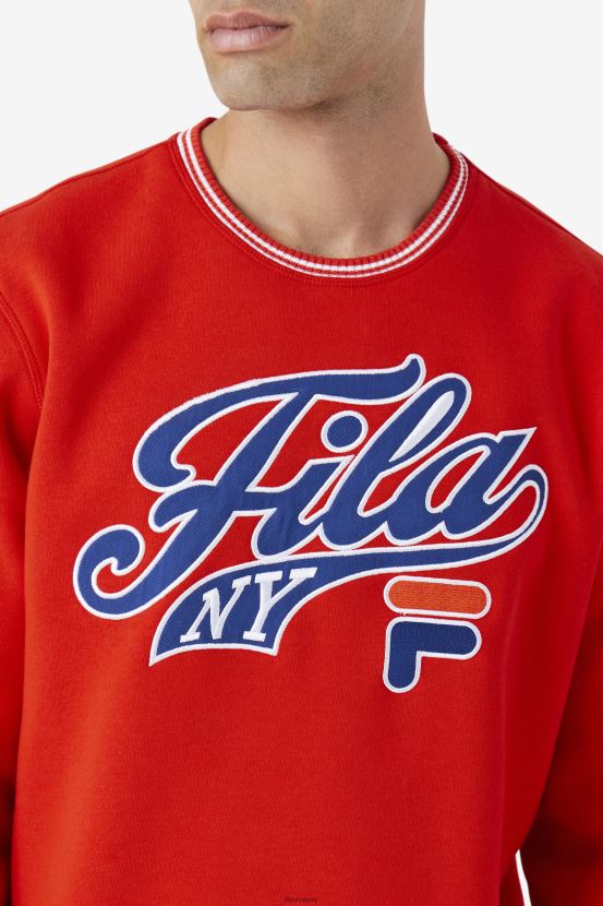 rojo fuego/azul/blanco FILA sudadera con cuello redondo taylor rojo fuego/azul/blanco fila 6L8PR2498