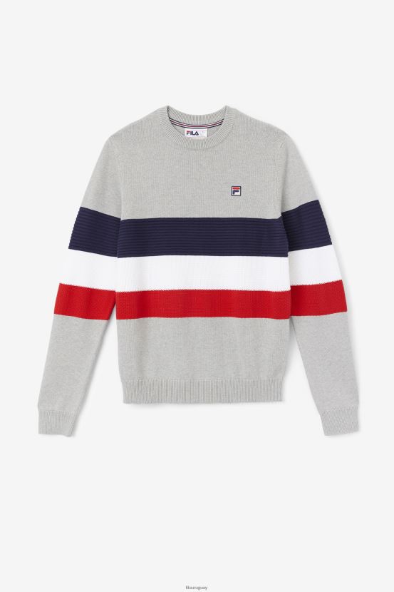 gris claro jaspeado/peacoat/blanco FILA suéter fila willkie gris claro/peacoat/blanco 6L8PR2231