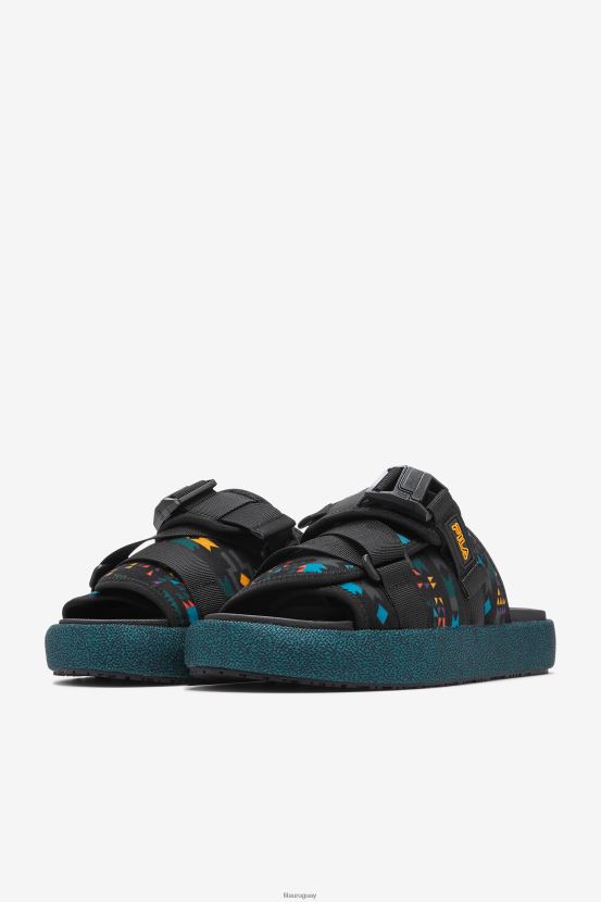 negro/insecto de junio/azafrán FILA chanclas fila atlas para hombre negro/june bug/saffron 6L8PR2195