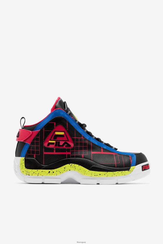 negro/azul/rojo FILA fila Grant Hill 2 Hombre Negras/Azules/Rojas 6L8PR259