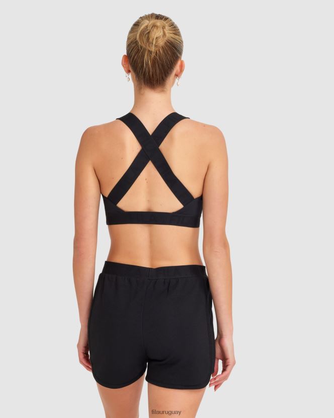 negro FILA fila spencer crop top mujer negro 6L8PR22819