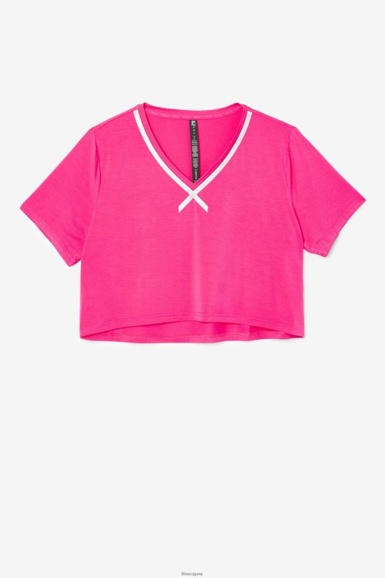 Rosa brillante FILA fila crop top alto-bajo fi-lux rosa brillante 6L8PR21860