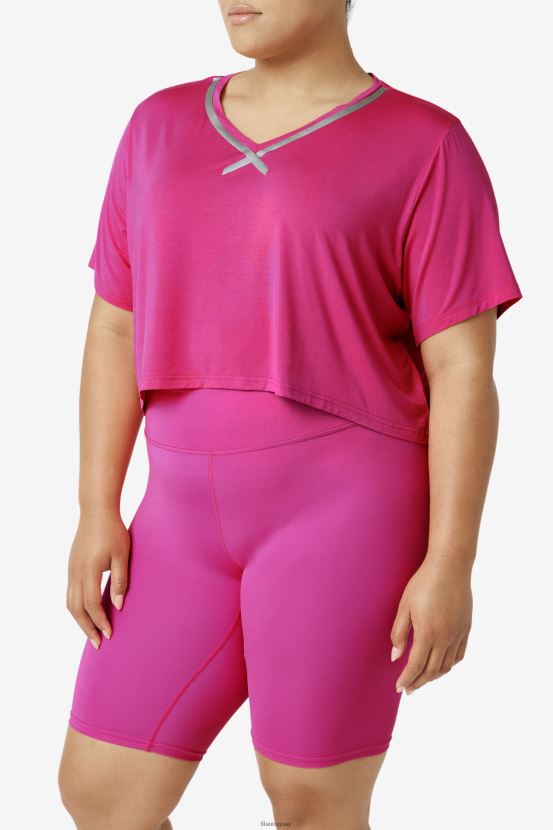 Rosa brillante FILA top corto hi-low fi-lux fila rosa brillante 6L8PR21916