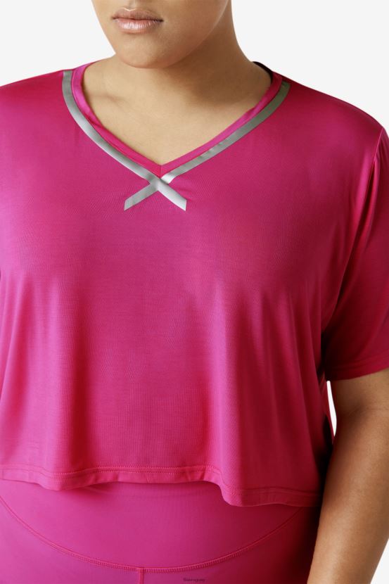 Rosa brillante FILA top corto hi-low fi-lux fila rosa brillante 6L8PR21916
