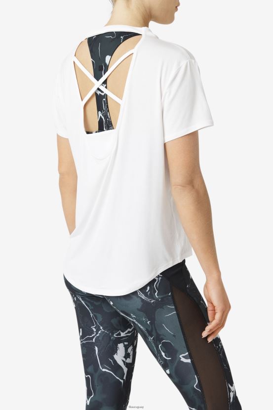 blanco FILA camiseta fi-lux manga corta fila blanca 6L8PR21901