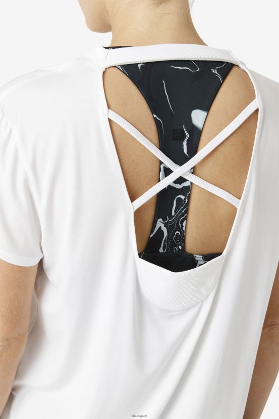 blanco FILA camiseta fi-lux manga corta fila blanca 6L8PR21901