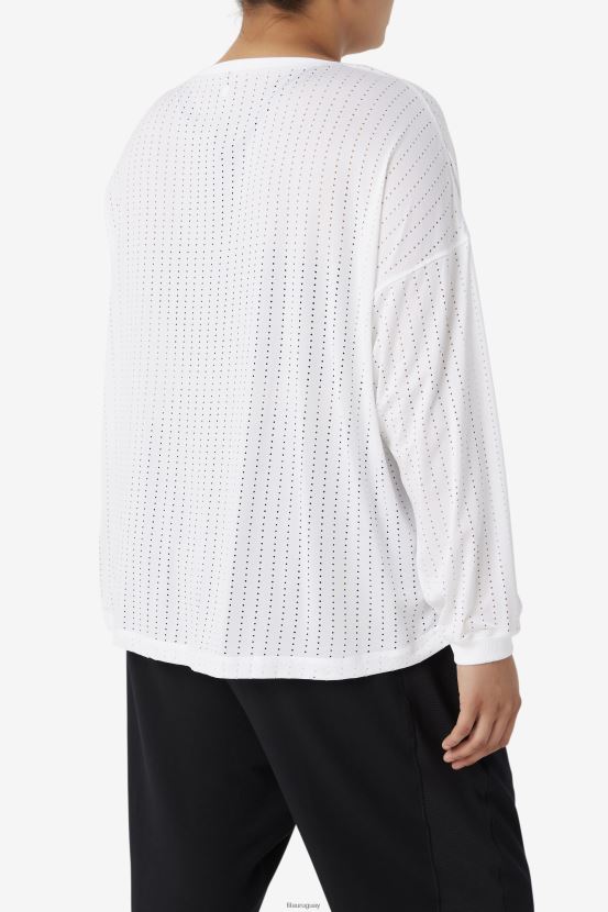 blanco FILA fila camiseta blanca de manga larga fi-lux de malla 6L8PR21888