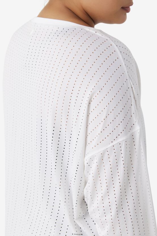 blanco FILA fila camiseta blanca de manga larga fi-lux de malla 6L8PR21888
