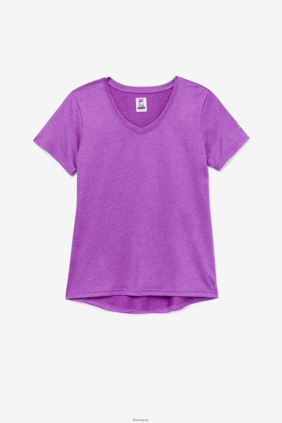 brezo de cactus morado FILA pickleball sedoso cuello en v fila purple cactus heather 6L8PR22030