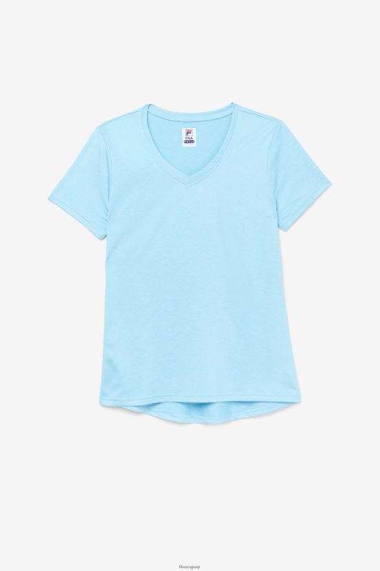 brezo de pescado azul FILA fila pickleball sedoso cuello en v bluefish heather 6L8PR22029