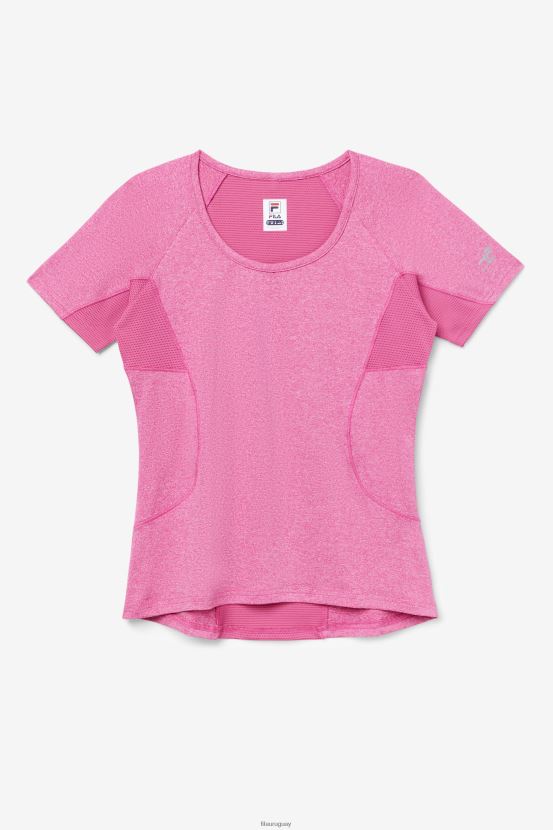 brezo rosa brillante FILA Camiseta de manga corta fila rosa brillo heather pickleball 6L8PR22026