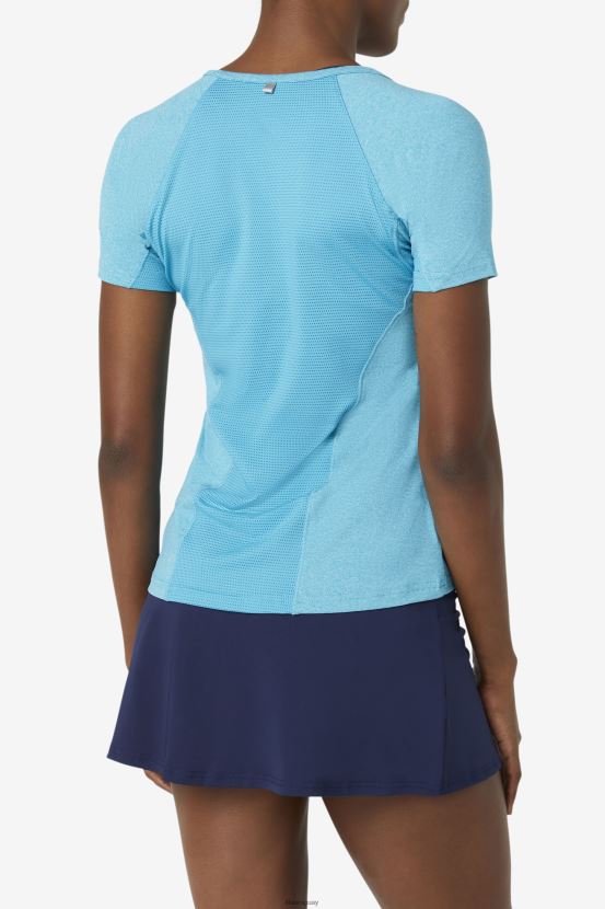 brezo turquesa FILA top manga corta pickleball fila turquesa jaspeado 6L8PR22024