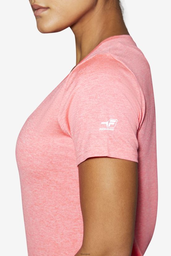 diva rosa brezo FILA diva pink heather fila pickleball sedoso cuello en v 6L8PR22031