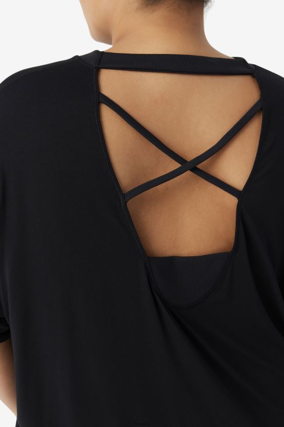 negro FILA camiseta fila fi-lux negra manga corta 6L8PR21923