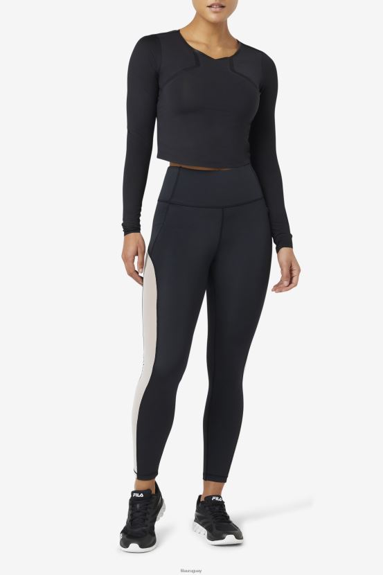 negro FILA fila uplift crop top manga larga negro 6L8PR21883