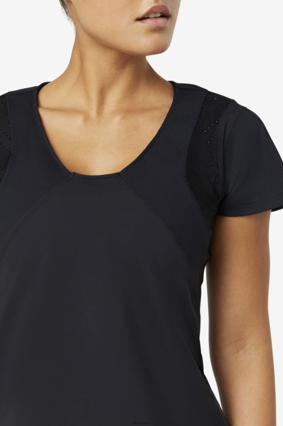negro FILA top de manga corta texturizado uplift negro fila 6L8PR21871
