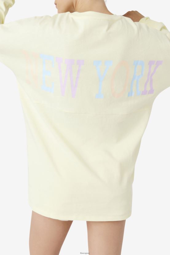 amarillo tierno FILA Camiseta extragrande de manga larga de Fila Janet en amarillo tierno 6L8PR21467