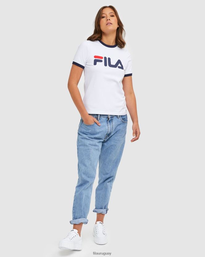 blanco FILA camiseta fila classic ringer blanca para mujer 6L8PR22901