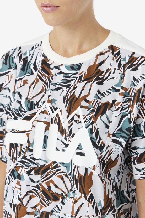 impresión de garceta/tormentosa/lago profundo FILA camiseta novio nataly fila egret/stormy/deep lake print 6L8PR21376