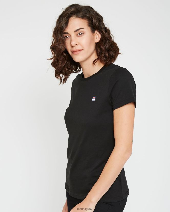 negro FILA camiseta fila volara badge negra para mujer 6L8PR22950