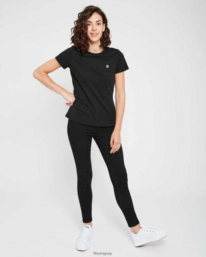 negro FILA camiseta fila volara badge negra para mujer 6L8PR22950