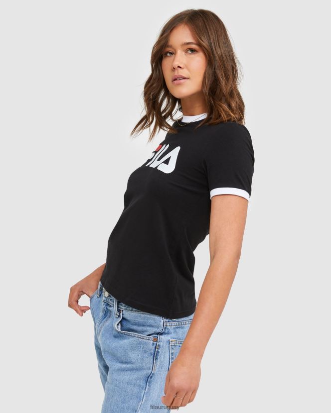 negro FILA camiseta ringer clásica mujer negra fila 6L8PR22903