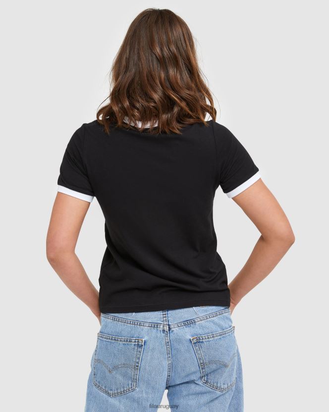 negro FILA camiseta ringer clásica mujer negra fila 6L8PR22903
