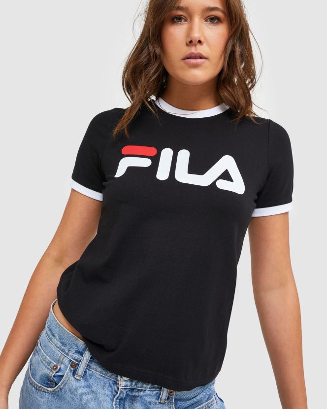 negro FILA camiseta ringer clásica mujer negra fila 6L8PR22903