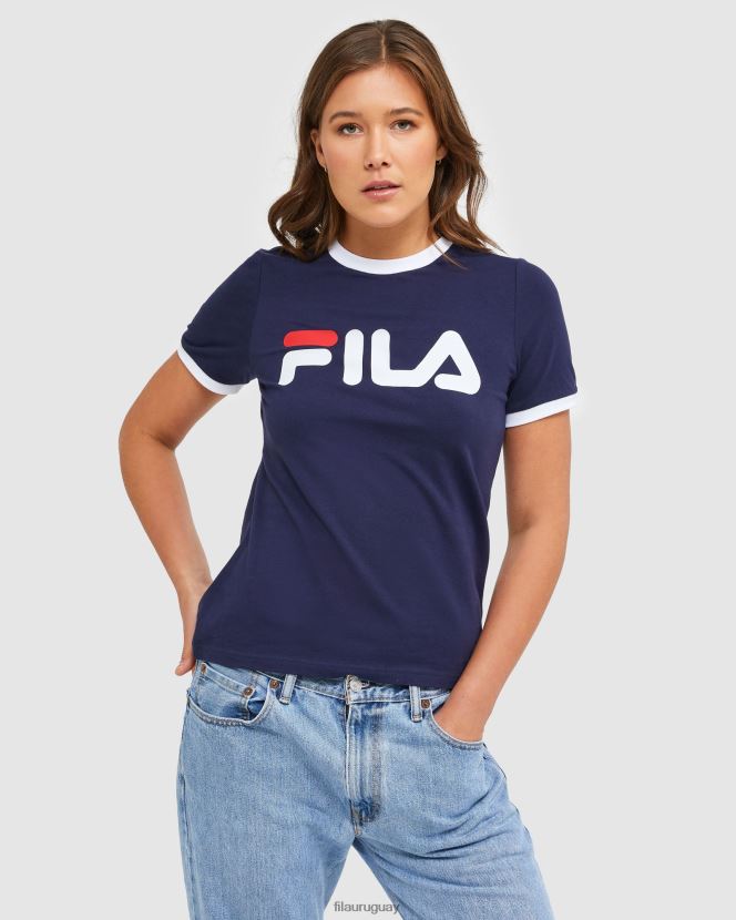 nueva marina FILA camiseta fila new azul marino clasica ringer para mujer 6L8PR22902