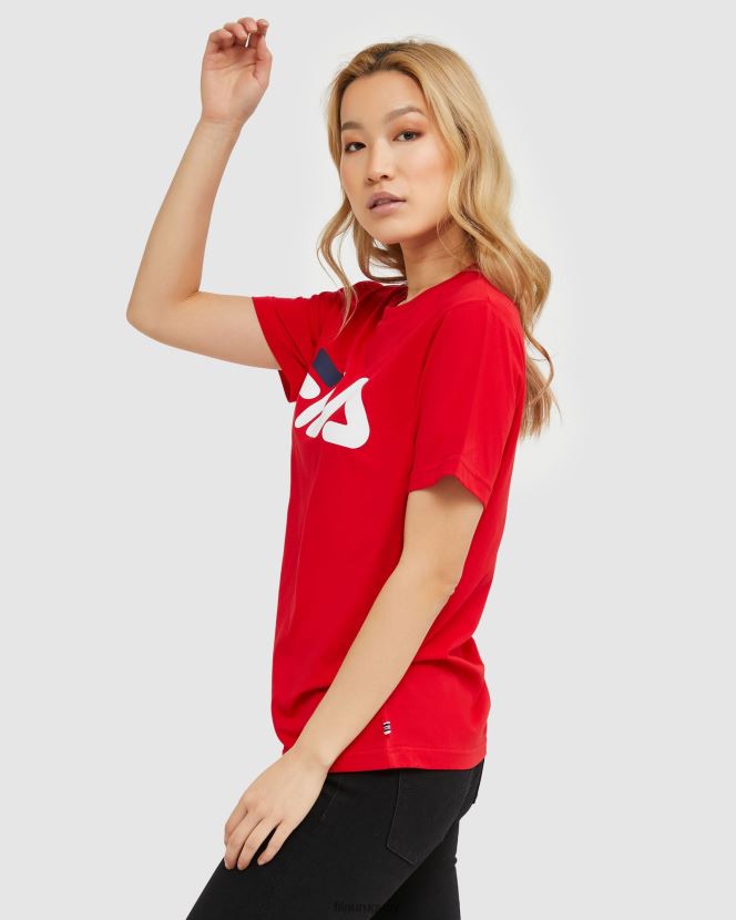 rojo FILA camiseta fila roja clásica unisex 6L8PR22440