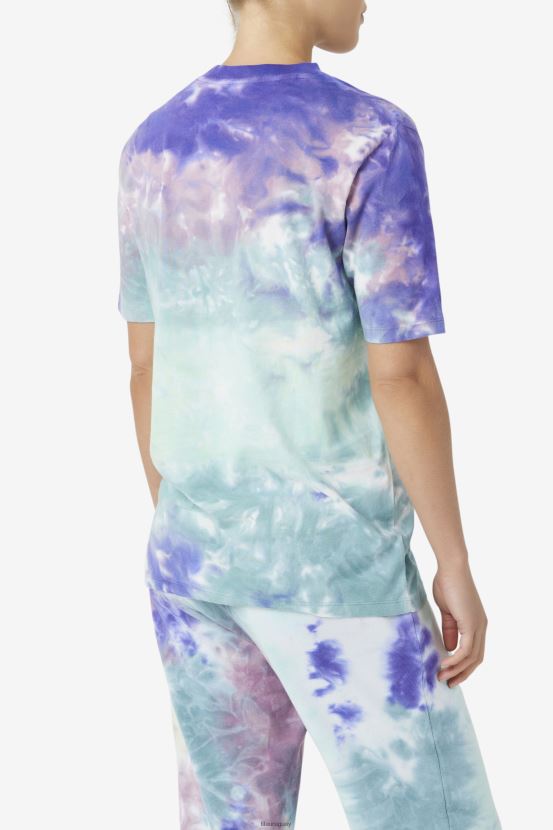 teñido anudado azul aruba FILA camiseta con efecto tie-dye alivia fila aruba blue tie-dye 6L8PR21400