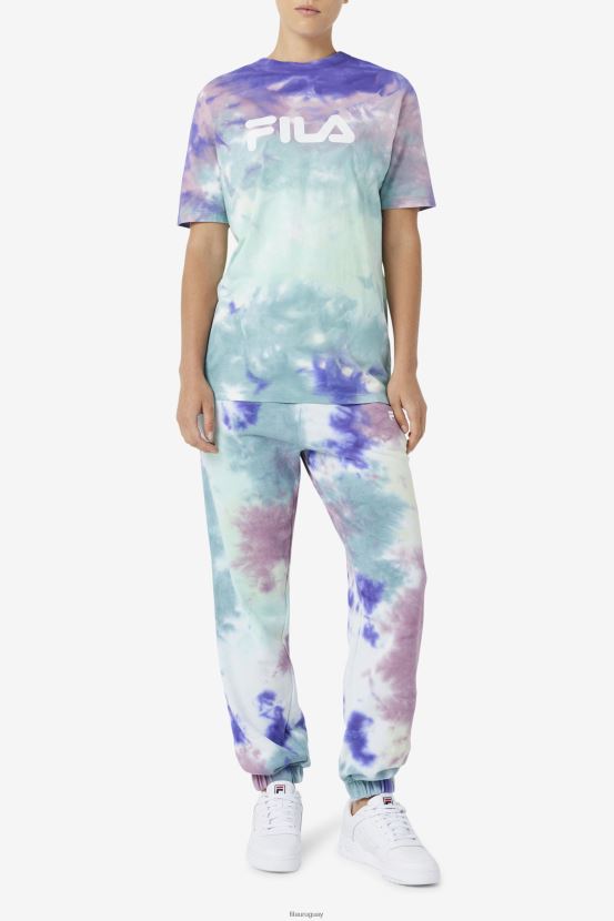 teñido anudado azul aruba FILA camiseta con efecto tie-dye alivia fila aruba blue tie-dye 6L8PR21400