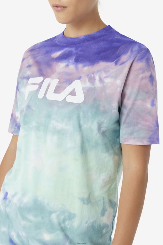 teñido anudado azul aruba FILA camiseta con efecto tie-dye alivia fila aruba blue tie-dye 6L8PR21400