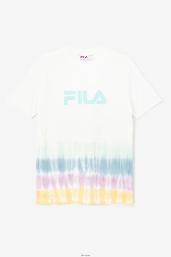 teñido anudado blanco FILA camiseta blanca con efecto tie-dye alivia de fila 6L8PR21402