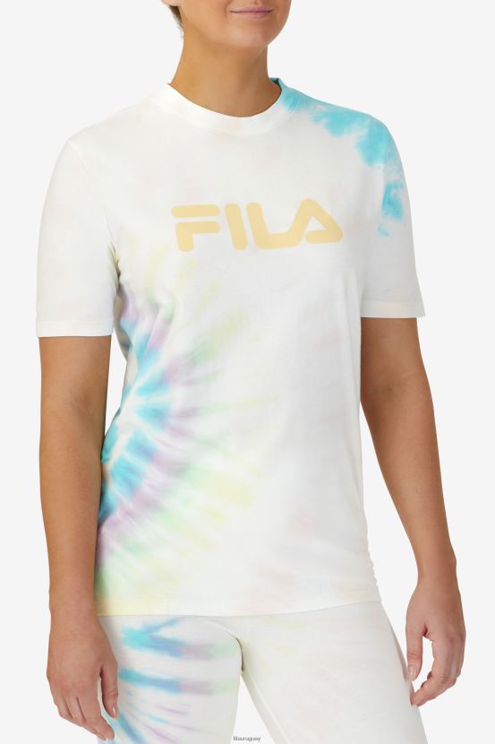 teñido anudado doble crema FILA Camiseta con teñido anudado en crema doble de fila alivia 6L8PR21401